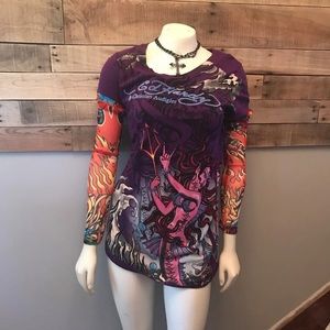 Christian Audigier Ed Hardy Tattoo Sleeve tee